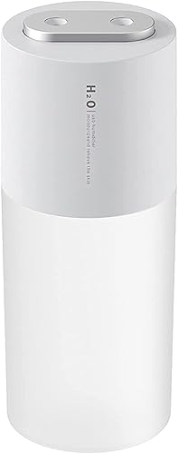 Mini humidificador portátil de niebla fría de 13.5 fl oz, humidificador de escritorio USB para dormitorio, oficina, viajes con luz nocturna LED y
