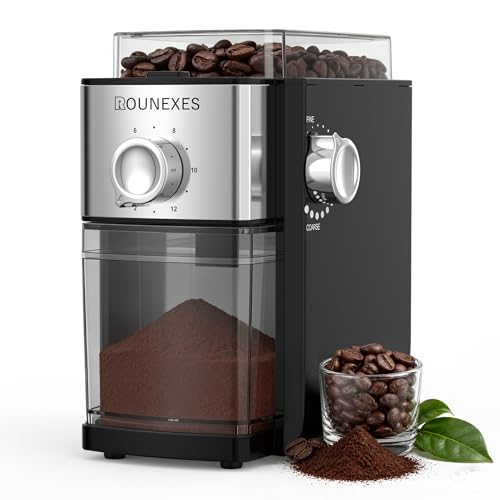 Flat Burr Electric Coffee Grinder with 17 Sizes