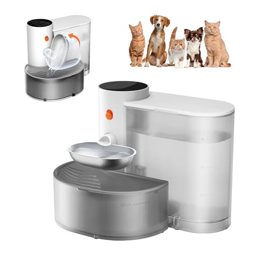 Petgravity Smart Cat Water Dispenser - Stainless Steel Water Bowl Self-Refill Cat Water Fountain Automatic Water Dispenser for Cats & Small Dogs 3.5L/118.4oz