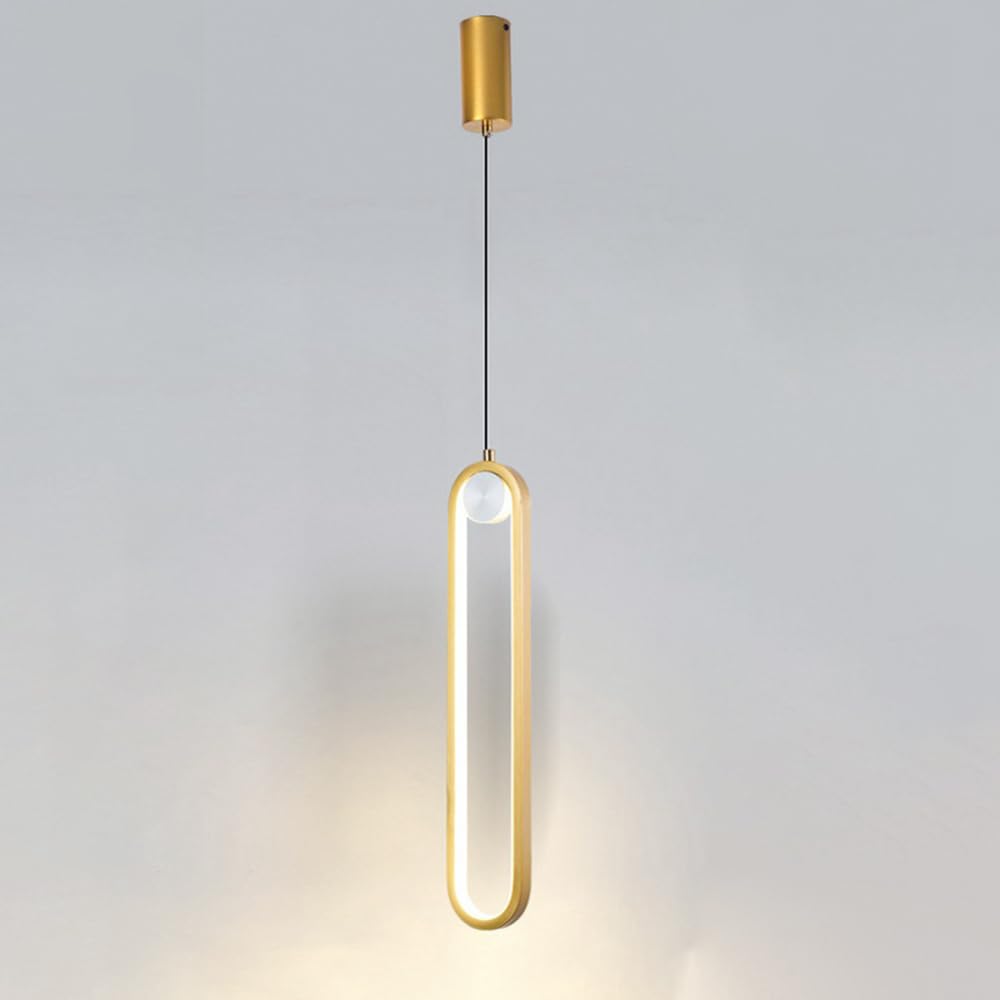 Suspension linéaire LED 18W en métal doré et silicone pour chambre