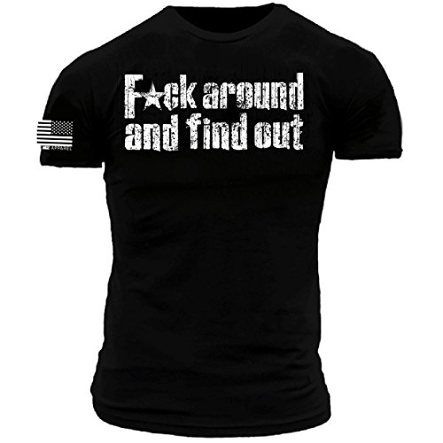 FCK Around and Find Out Distressed Premium Athletic Fit T-Shirt (XL) Black