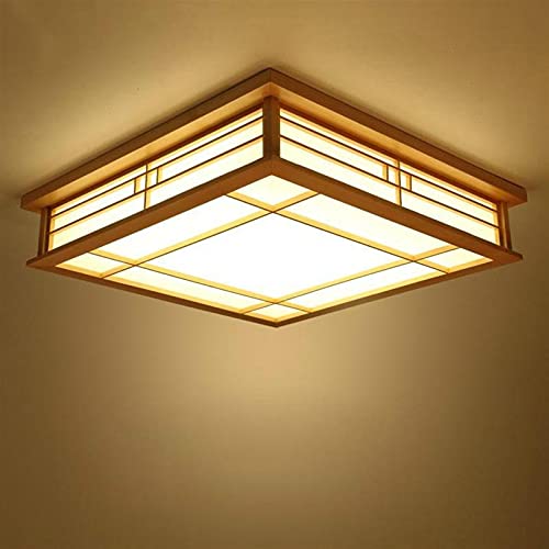 Plafonnier bois carrée LED design coréen pour salon et balcon