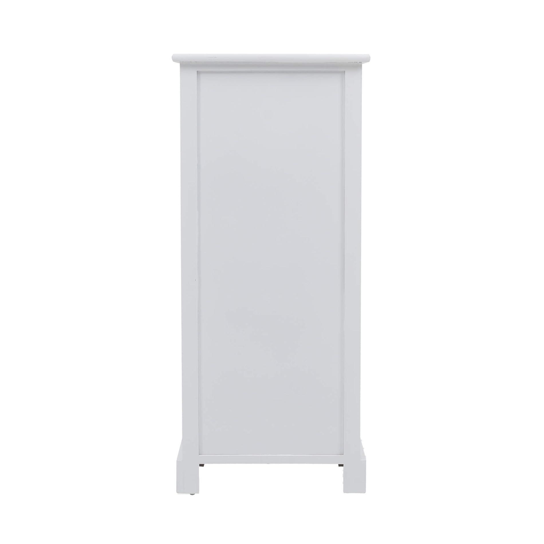 Rebecca Mobili Cassettiera bianca marrone grigia, como piccolo, con 5 cassetti, legno paulownia, stile retro, per arredamento camera ingresso - Misure: 84 x 37 x 27 cm (HxLxP) - Art. RE4157