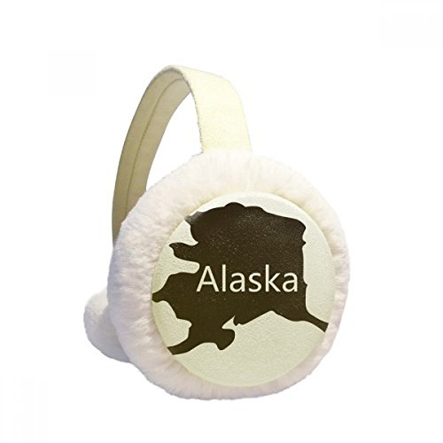 Orejeras de invierno de Alaska con piel de imitación y estrellas del mapa de EE. UU.