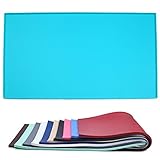 Vivaglory Pet Water Bowl Placemat Large 24''L x 16''W FDA Grade Silicone Food Mat Waterproof Non-Slip Dog Feeding Mat Anti-Messy Design, Turquoise