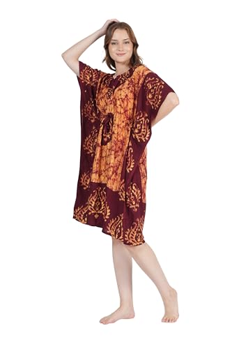 Image of Onekbhalo Women's Cotton Floral Kaftan Nighty Maxi Gown (OK Free Size)
