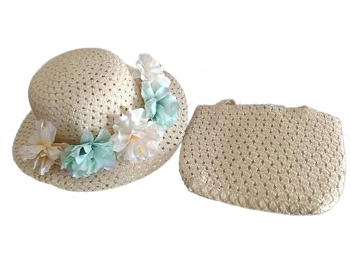 JVSTN Girls Toddler Girls Easter Bonnet Spring Hat Tea Party Hat Cream w/Floral Band