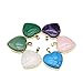 LHJ 5 Pcs natural stone pendants heart shape polished crystal agate stone random pendants for jewelry making necklace bracelet