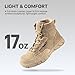 FREE SOLDIER Men's Durable Work Boots 6 Inches Lightweight Waterproof Hiking Boots Suede Leather Tactical Boots(Tan US 10.5)