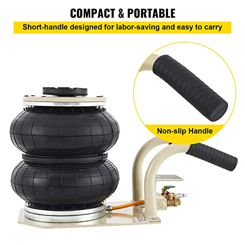 Mophorn Pneumatic Jack 2 Ton Double Bag Air Jack Lifting Height 12Inch Pneumatic Air Jack 4400Lbs Capacity Extremely Fast Lifting Action (2 Tons) #TOP5