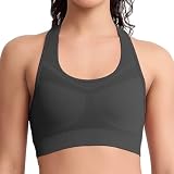 Nabawa Racerback Sports Bras for Women Full Support Seamless High Impact Workout Bra Unpadded Yoga Gym Fitness Bra,Black XL
