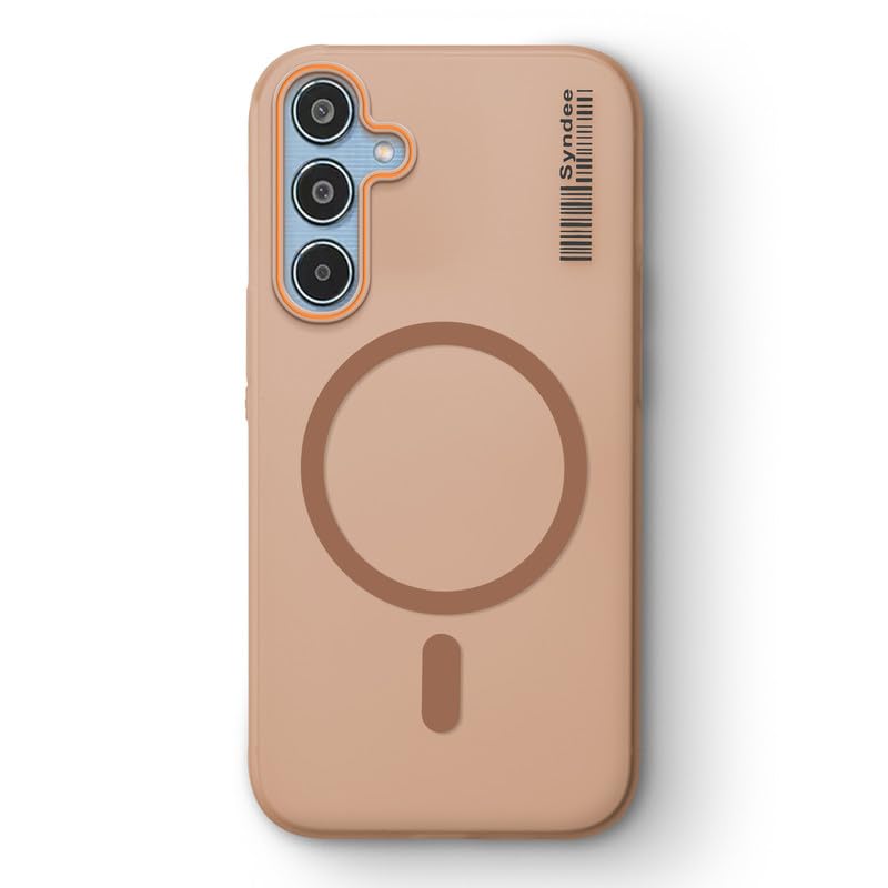 Image of Mr. Case Back Cover for Samsung M35 5G Sleek Frosted Translucent Back Only Compatible with Wireless Magnetic Accessories | Anti-Scratch Shockproof Phone Case - Brown