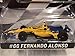 Greenlight 10845 1: 64 2019#TBD Fernando Alonso/TBD Die-Cast Vehicle, Multicolor