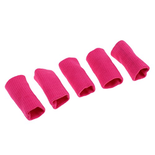 LEIPUPA 5pcs Protetor De Dedo Elástico Esportes De Suporte De Artrite Envoltório Reto - Rosa vermelh
