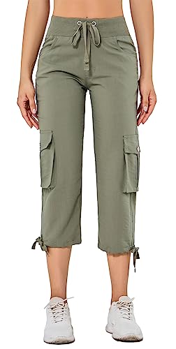 Maquide Capris For Women Cargo Hiking Pants Lightweight Quick Dry Travel Athletic Workout Casual Outdoor Pants With Pockets #TOP1