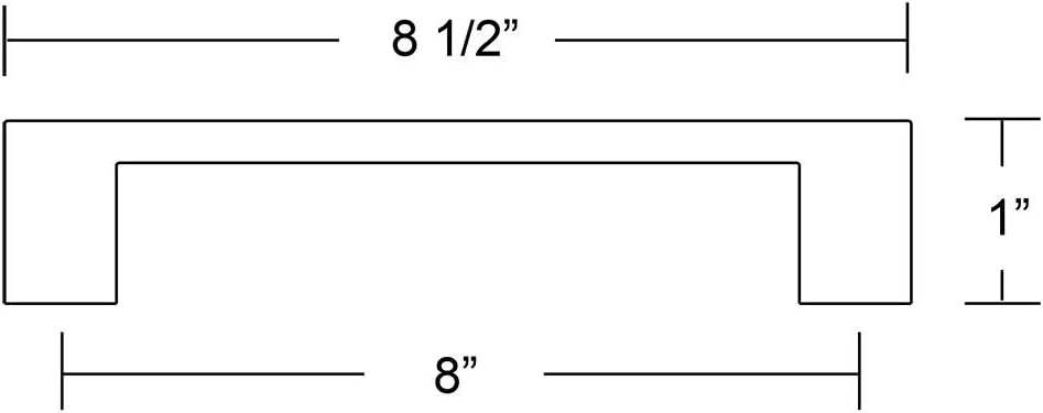 Emtek Trinity Pull Available in 8 Sizes and 6 Finishes - 86438US4 - (Center to Center 8") - Satin Brass (US4)
