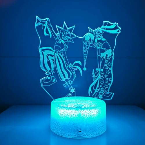 3D Illusion Night Light LED Lamp with Remote Control 16 Color Changing Visual Bedroom Decoration (Dance ms)