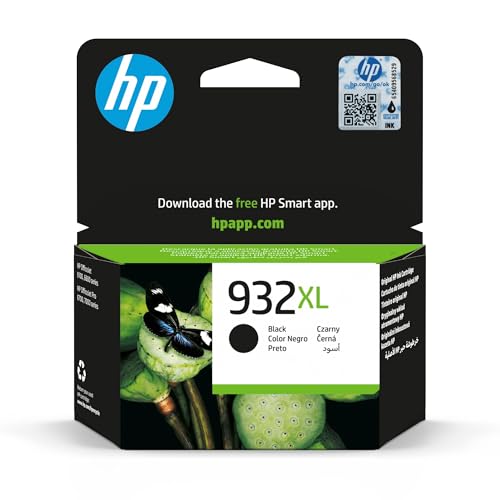 HP 932XL CN053AE,Negro, Cartucho de Tinta de Alta Capacidad Original, compatible con impresoras de inyección de tinta HP OfficeJet 6100, 6600, 6700, 7110, 7510, 7610, 7612