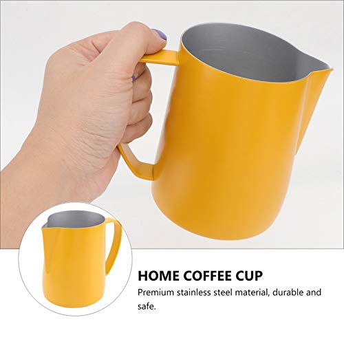 Cabilock Jarra de espumador de leite de aço inoxidável para espumador de leite para café espresso, c