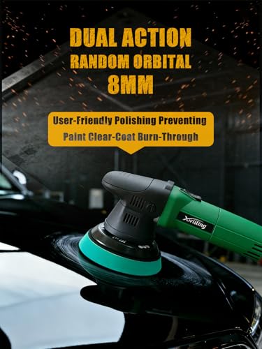 Image of Buffer Polisher, 5-Inch 8MM Dual Action Random Orbital Car Polisher with 6 Variable Speed MAX4500 RPM, Car Detailing Kit for Car Detailing Polishing and Waxing