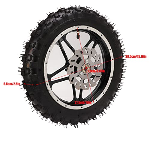 image for Qiilu Wheel Tire and Rim, Front Wheel Assembly 2.5‑10 Wheel Tyre Tir