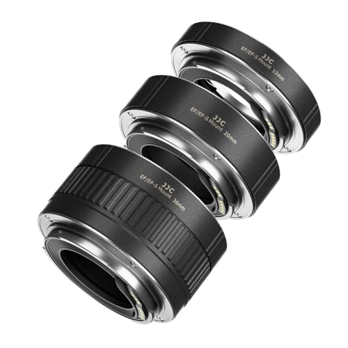 JJC AF Autofokus Zwischenringe 12/20/36MM für Canon EF/EF-S Mount EOS 850D 800D 760D 750D 700D 250D 90D 80D 77D 5DS R 5D II III IV 7D 6D DSLR-Kameras Objektiv