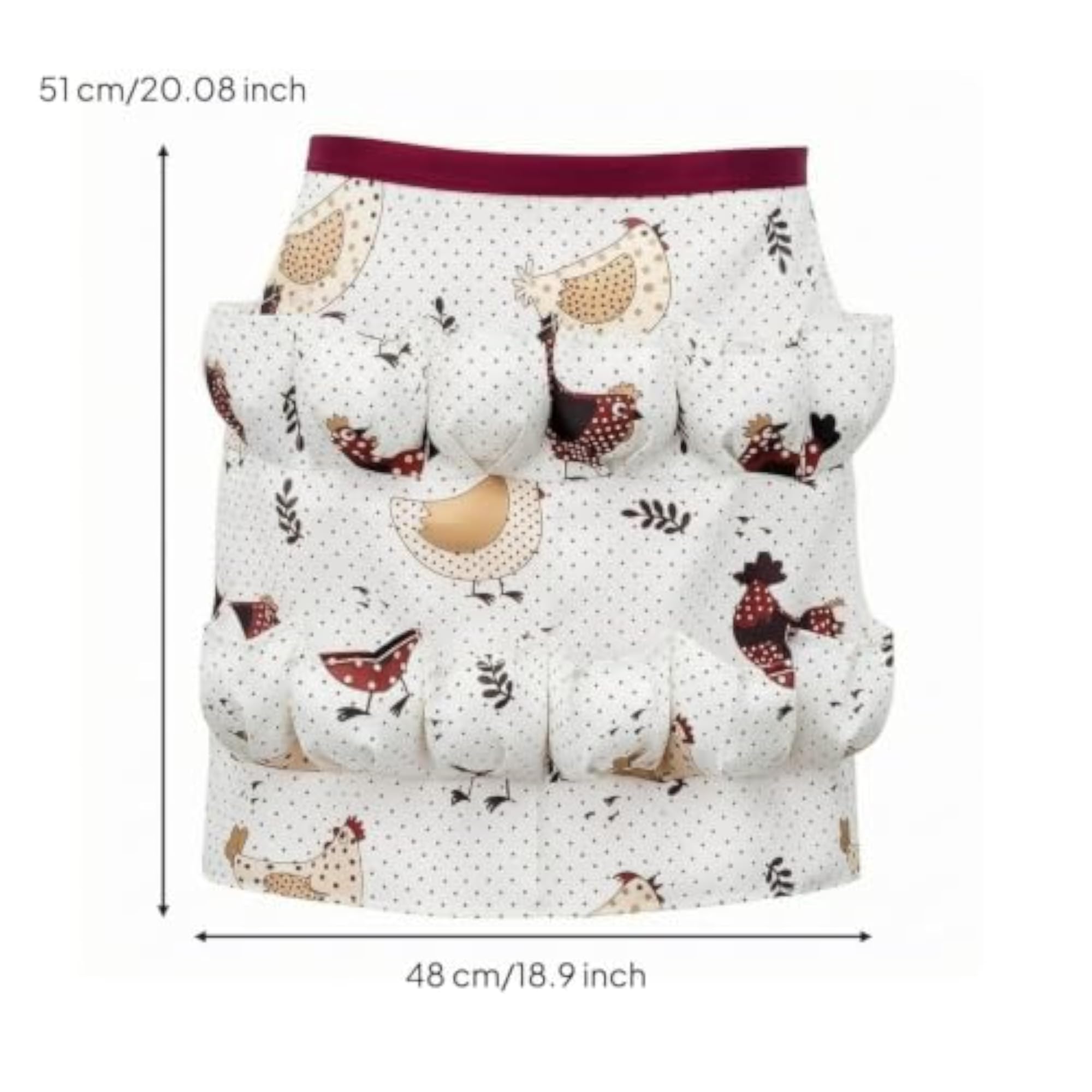 Multi-Pocket Egg Gathering Apron, Cute Dot Pattern