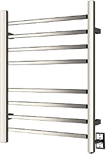 HEATGENE Hot Towel Warmer for Bath Heated Drying Rack 8 Square Bar Mirror