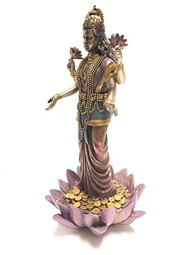 Estatua Lakshmi Diosa Hindu en Loto miniatura 2