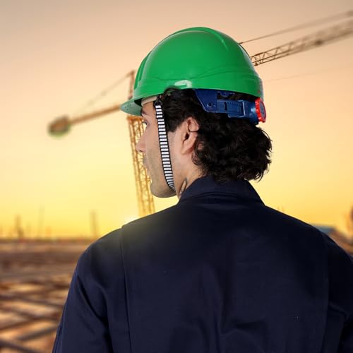 Image of PERF Safety Helmet for Construction & Outdoor Work|Easy 3D Fitting System for Any Head Size|Lightweight|8-Point Support Easy Impact Absorption Sweatband|Orbit-R|Green