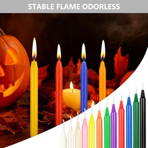 TAIVIN Stabkerzen,36 Stück Farbige Kerzen,1.2 x 16 cm Stabkerzen Klein für Tischdeko & Rituale,Gebete,Meditation und Party-Dekoration