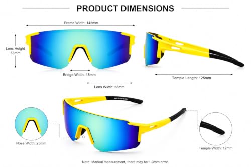 Image of ALNA-TURA Sport Sunglasses for Men & Women UV400 Protection | Cycling Running Driving Goggles | Wraparound Shield Design | Anti-Glare Mirrored Lens | Lightweight Outdoor Sports Eyewear