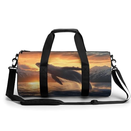 Whale Sea Underwater Animal Gym Bag Travel Duffel Bag Lightweight Carry On Weekender Bag Tote Bags for Women Men