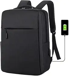 Mochila Slim Executiva Unissex para Notebook – Impermeável, com Entrada USB, Ideal para Viagens, Trabalho e Estudos (Preta)