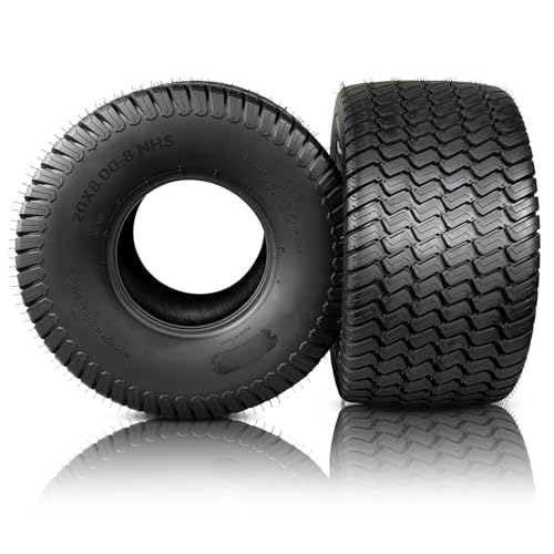 PROPARTS Set of 2 20x8.00-8 Lawn Mower Tires - 4PR 20x8x8 Turf Garden Tractor Tires, 945lbs Capacity, Fits Grass Mud Hilly Terrain