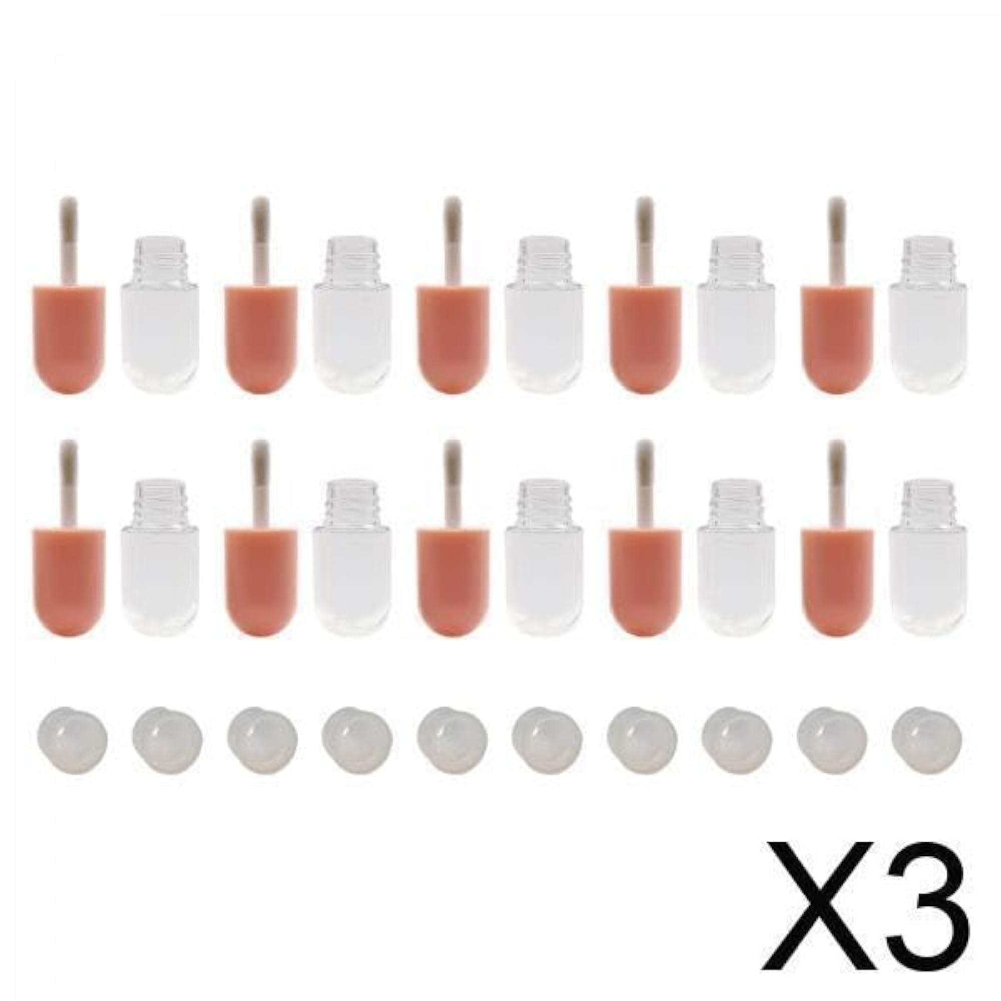 3x10Pcs Lip Gloss Containers with Insert Stoppers