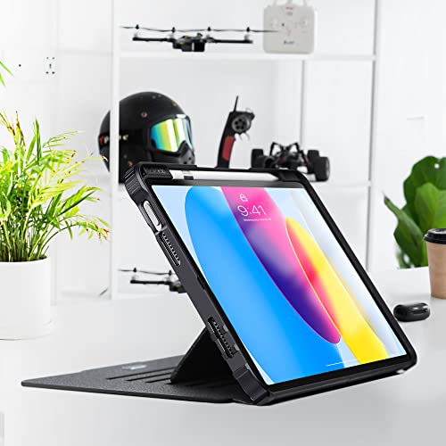 Ztotopcases For New Ipad 10Th Generation Case 10.9 Inch 2022 , [6 Magnetic Stand + Pencil Holder + Auto Wake/Sleep] Full Body Protective Cover Case For Ipad 10.9" 10Th Gen, Black #TOP4