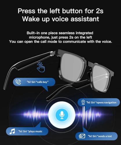 Tunifi G01 Smart Glasses Wireless Bluetooth with Magnetic Charging Hands-Free Calling, Anti-Blue Light, Sport Headset, Eyewear Intelligent... - Image 2