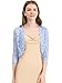 Allegra K Women's Elegant 3/4 Sleeve Sheer Floral Lace Shrug Top Small Light Blue