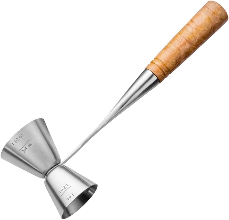 Rockler Double Jigger Turning Kit - Stainless Steel Cocktail Jigger with 4 Measuring Sizes (½, ¾, 1 & 1½ oz) - Premium Bar Tool for Bartenders, Bar Accessories, and Drink Mixing Supplies