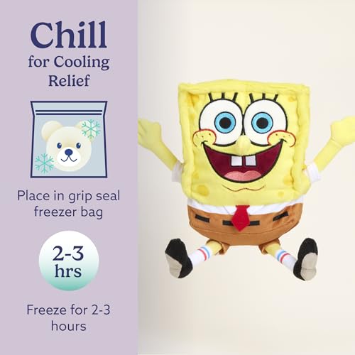 Image of warmies x Spongebob Plush, Microwavable Weighted Plushies, 7.5 in | Weighted SpongeBob SquarePants Stuffed Animal, Real Grain Fill, Microwave 90 Sec, Freeze 2-3 Hrs, Calming French Lavender