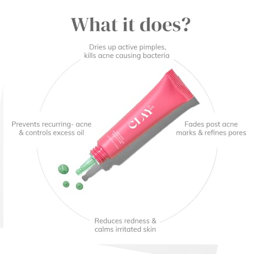 Image of ClayCo Acne Spot Treatment Paste with 10% Sulfur & Salicylic Acid | Helps Dry Active Pimples, Unclog Pores & Control Excess Oil