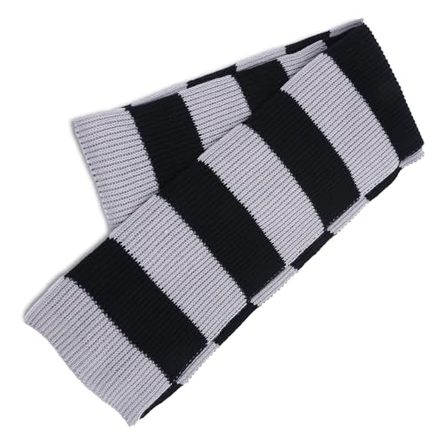 MULNRO Black and Grey Striped Scarf for Men | Thick, Gru Scarf,Halloween Gifts,Men Accessories Fashion - image 1