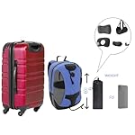 Portable Ultimate Comfort Set for Plane Sleep Kit at Plane Inflatable Travel Pillows Foot Rest Hammock Eye Mask Ear Plugs for Airplane Essentials for Seat Airplane Gadgets for Sleep Comfort (F) - Image 5