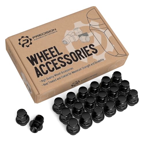 StanceMagic Set of 20pcs Black 12x1.25 Closed End Lug Nuts - OEM Mag Washer Style Seat, 1.5 inch Length, 13/16