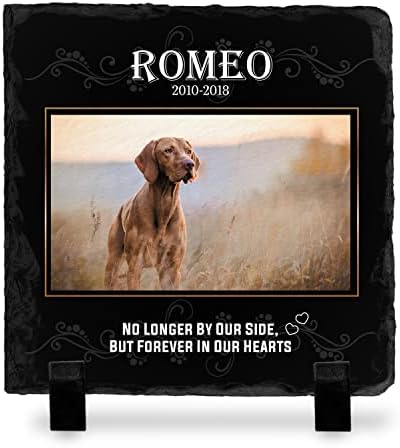 Pet Memorial Stone with Photo – 12″x12″ – 6 Designs – Pet Grave Marker – Pet Headstone | Dog Memorial Stone – Garden Memorial Stones – Personalized Memorial | Waterproof – Outdoor & Indoor #1