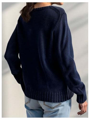 SweatyRocks Girl's Flag Graphic Long Sleeve Round Neck Sweater Casual Loose Pullover Sweaters2