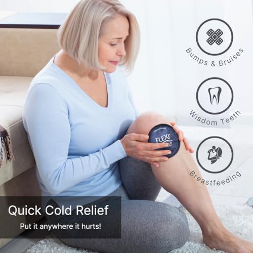 Image of FlexiKold Gel Ice Pack Circles w /Straps (4 Pack) - Small Ice Packs, Reusable Ice Pack for Injuries, Ice Packs Reusable, Breastfeeding, Wisdom Teeth, Sinus Headaches - 6304-STRAP4PK by NatraCure