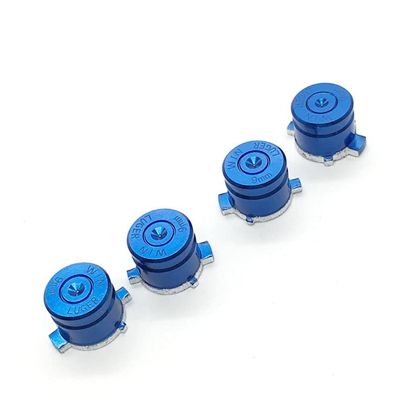 [Części do gier wideo] 10 zestawów dla Sony Playstation 3 4 aluminiowe metalowe przyciski Bullet Zestaw modów dla kontrolera PS3 PS4 [Wymień] (Color : Blu)