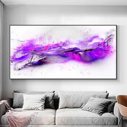 Toile murale surdimensionnée violette de qualité supérieure avec cadre